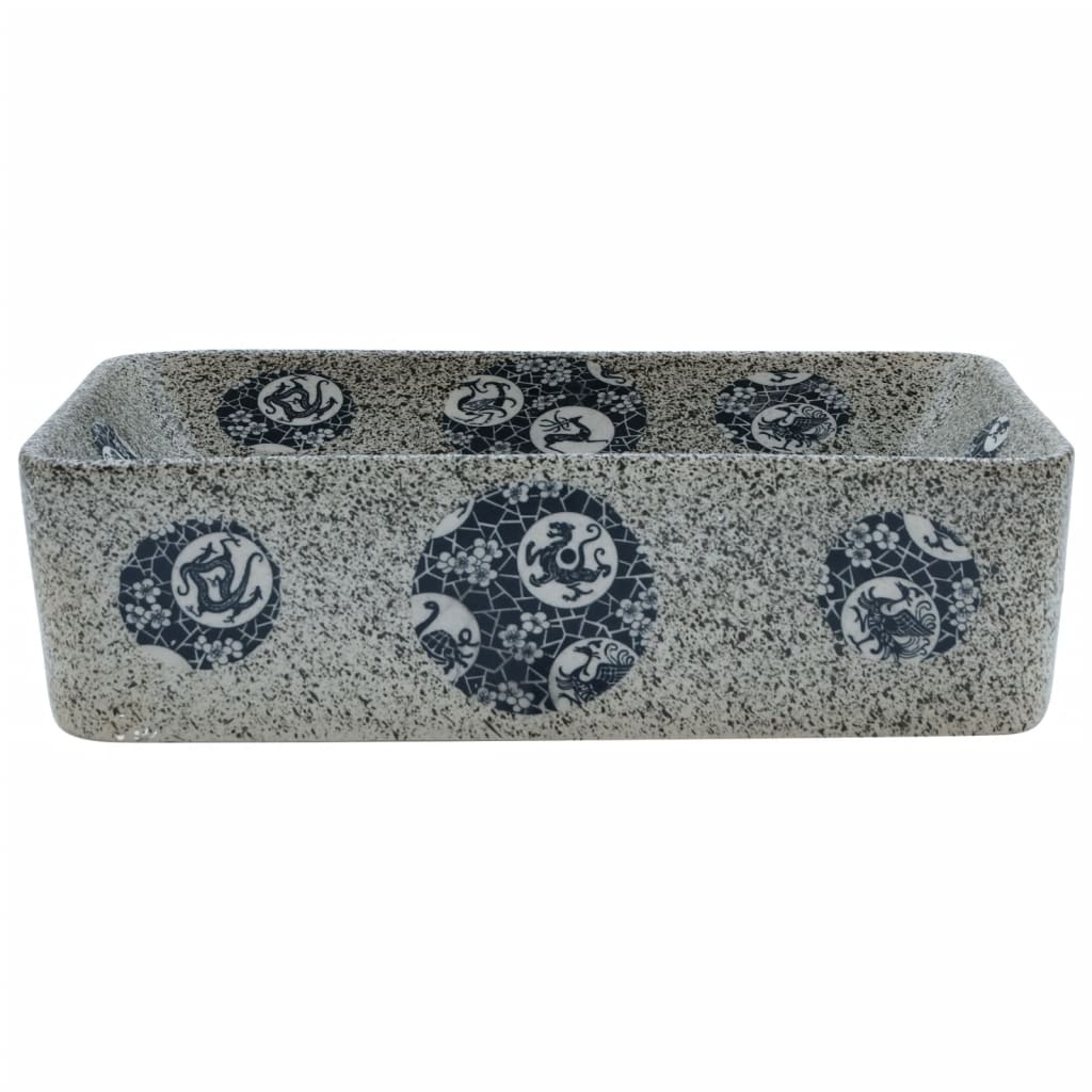 håndvask til bord 46x35,5x13 cm rektangulær keramik flerfarvet