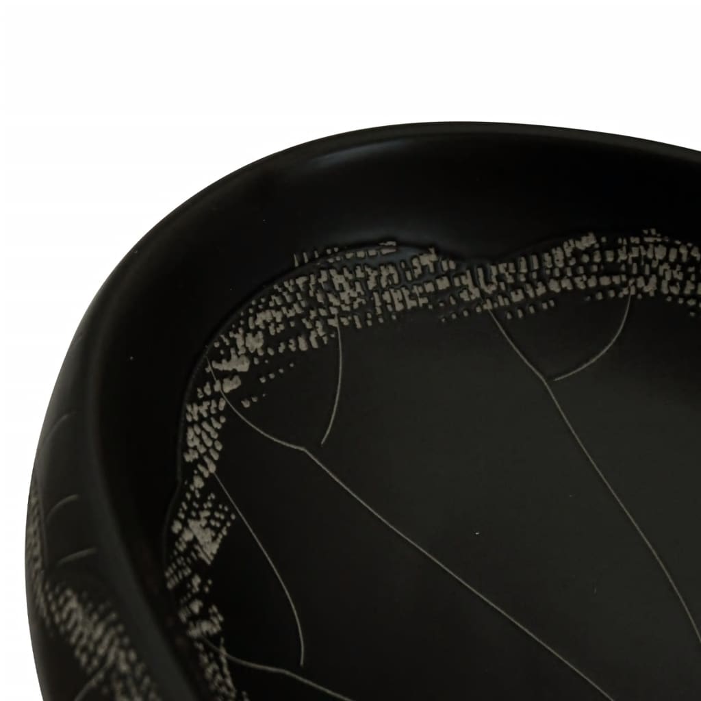 håndvask til bordplade 59x40x15 cm oval keramik sort