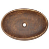 håndvask til bordplade 59x40x15 cm oval keramik brun