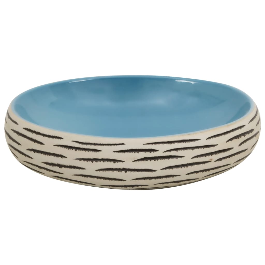 håndvask til bordplade 59x40x15 cm oval keramik flerfarvet