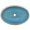 håndvask til bordplade 59x40x15 cm oval keramik flerfarvet