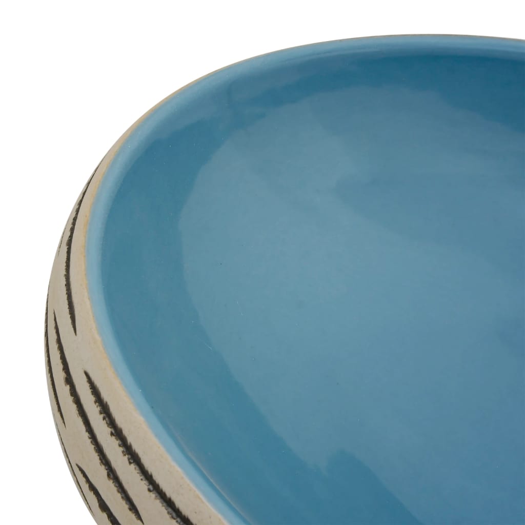 håndvask til bordplade 59x40x15 cm oval keramik flerfarvet
