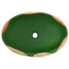 håndvask til bordplade 59x40x15 cm oval keramik grøn og brun