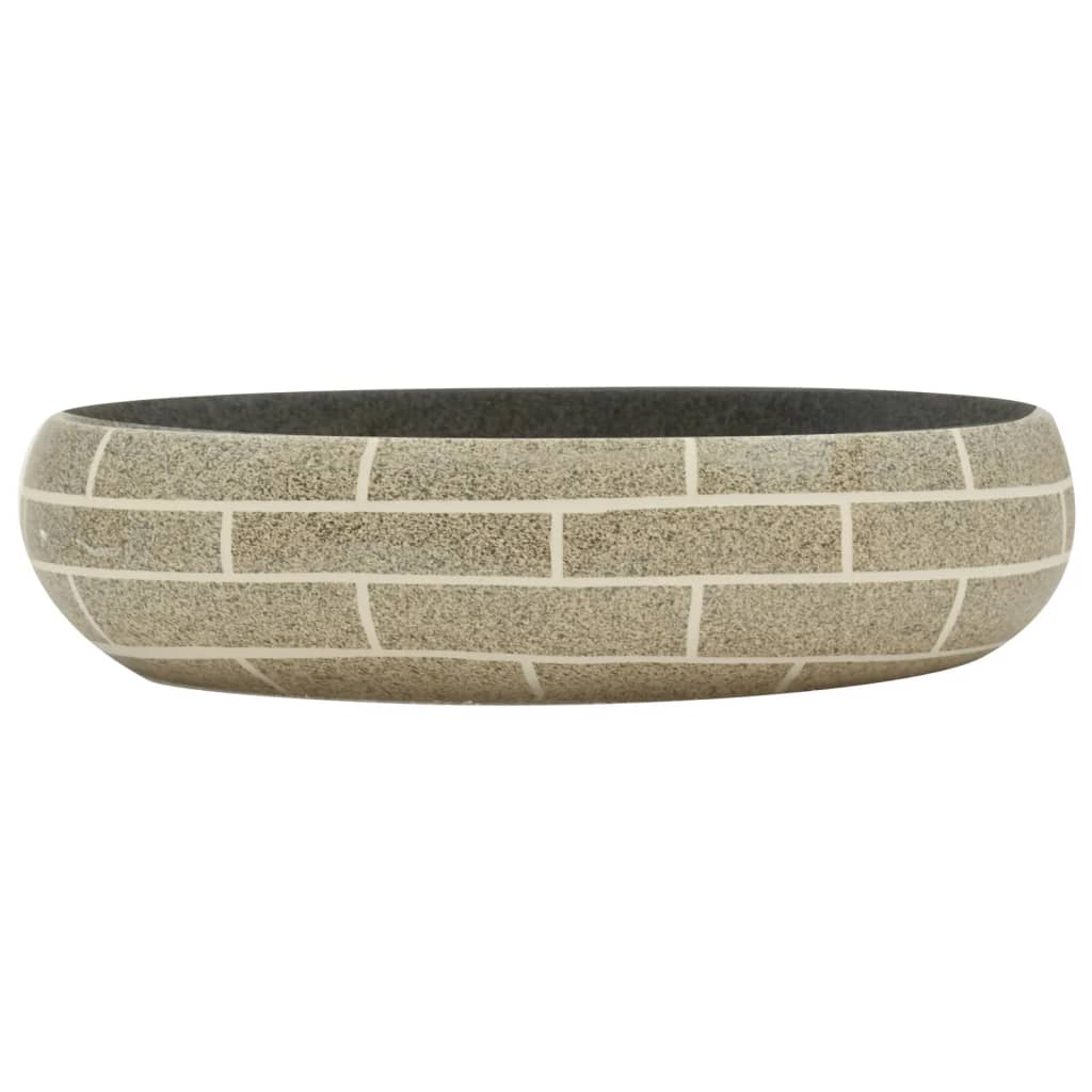 håndvask til bordplade 59x40x15 cm oval keramik flerfarvet