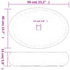 håndvask til bordplade 59x40x15 cm oval keramik flerfarvet