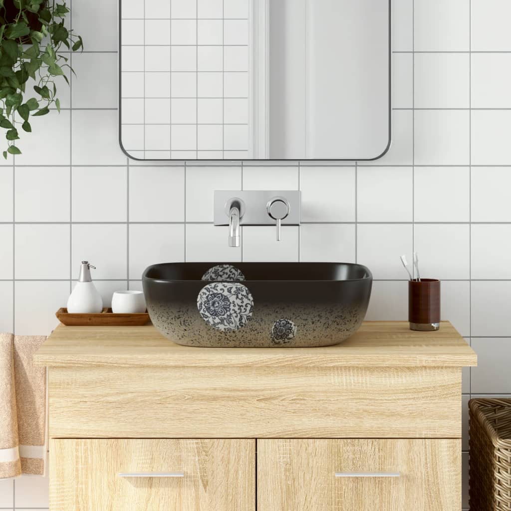 håndvask til bord 48x37,5x13,5 cm rektangulær keramik flerfarve