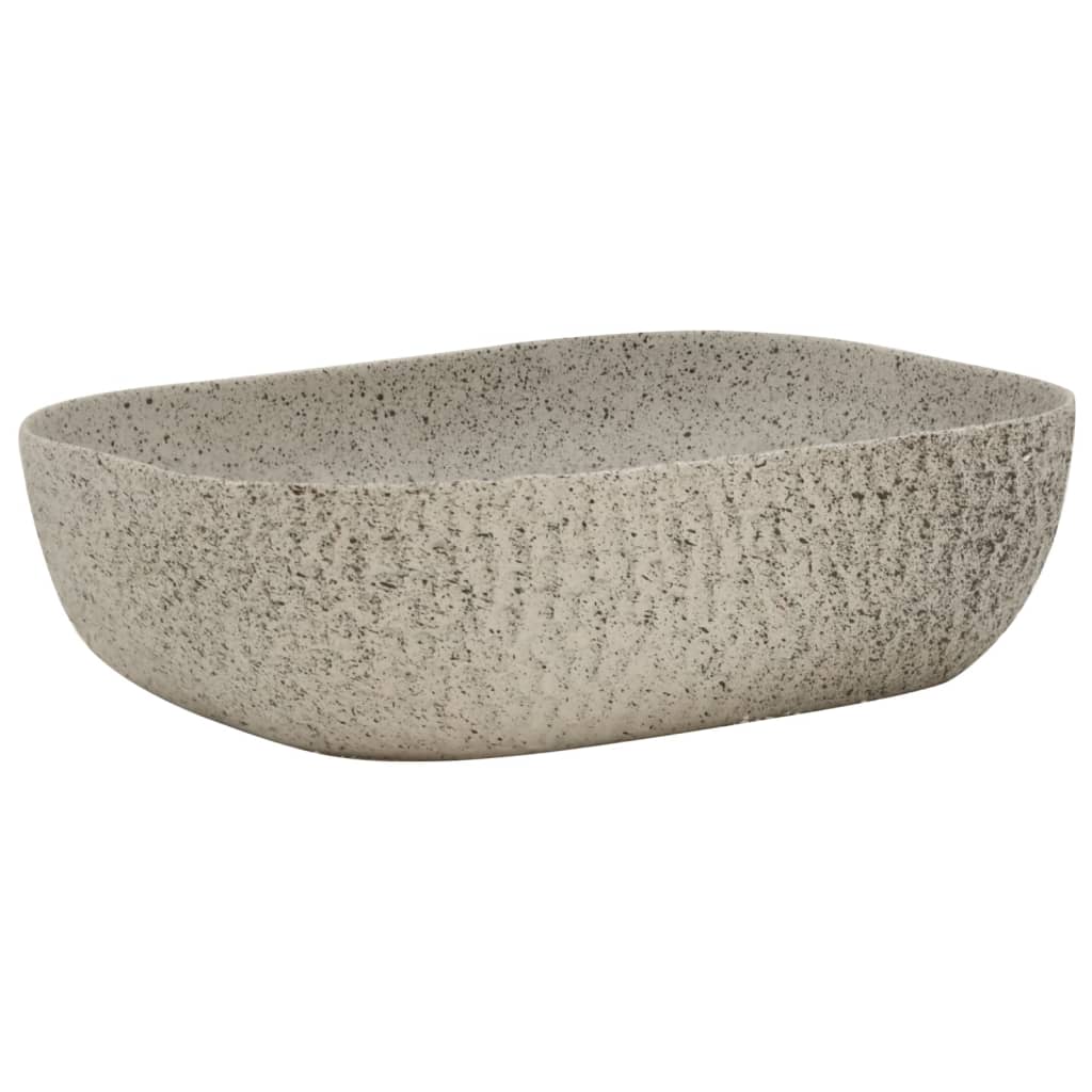 håndvask til bord 48x37,5x13,5 cm rektangulær keramik grå