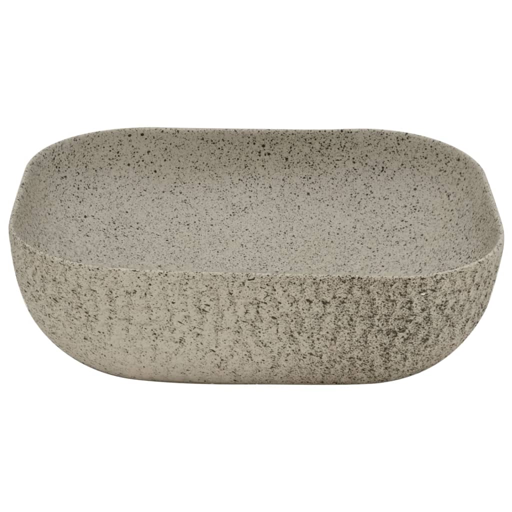 håndvask til bord 48x37,5x13,5 cm rektangulær keramik grå