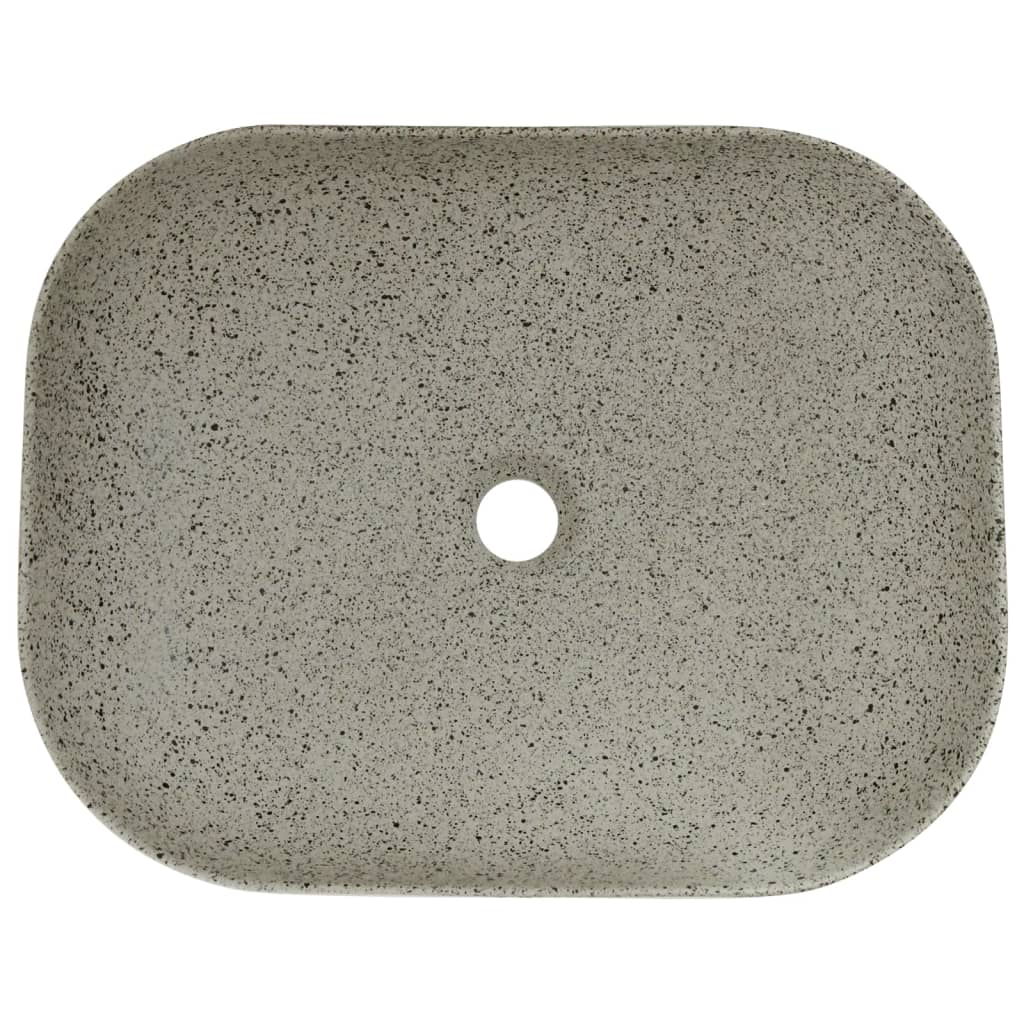 håndvask til bord 48x37,5x13,5 cm rektangulær keramik grå