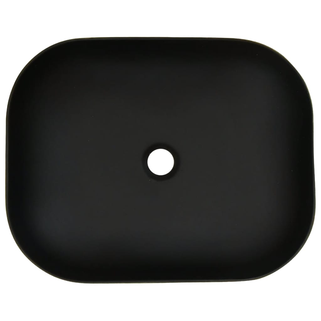 håndvask til bord 48x37,5x13,5 cm rektangulær keramik grå sort