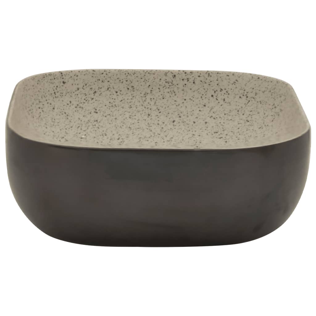 håndvask til bord 48x37,5x13,5 cm rektangulær keramik grå sort