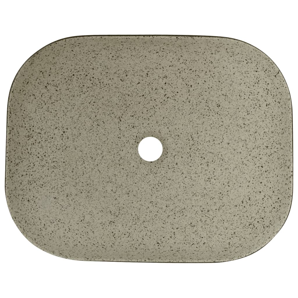 håndvask til bord 48x37,5x13,5 cm rektangulær keramik grå sort