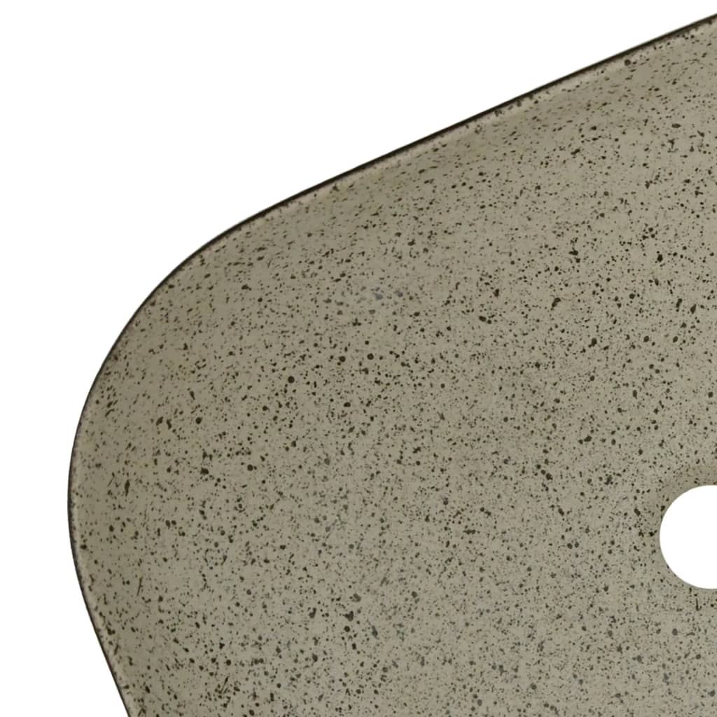 håndvask til bord 48x37,5x13,5 cm rektangulær keramik grå sort