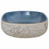 håndvask til bordplade 59x40x14 cm oval keramik sand og blå