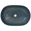 håndvask til bordplade 59x40x14 cm oval keramik sand og blå