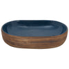 håndvask til bordplade 59x40x14 cm oval keramik brun og blå