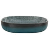 håndvask til bordplade 59x40x14 cm oval keramik turkis