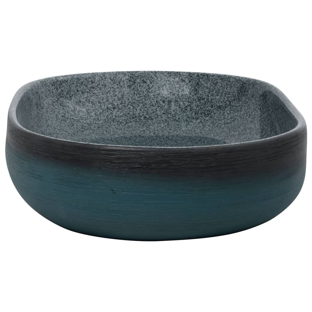 håndvask til bordplade 59x40x14 cm oval keramik turkis