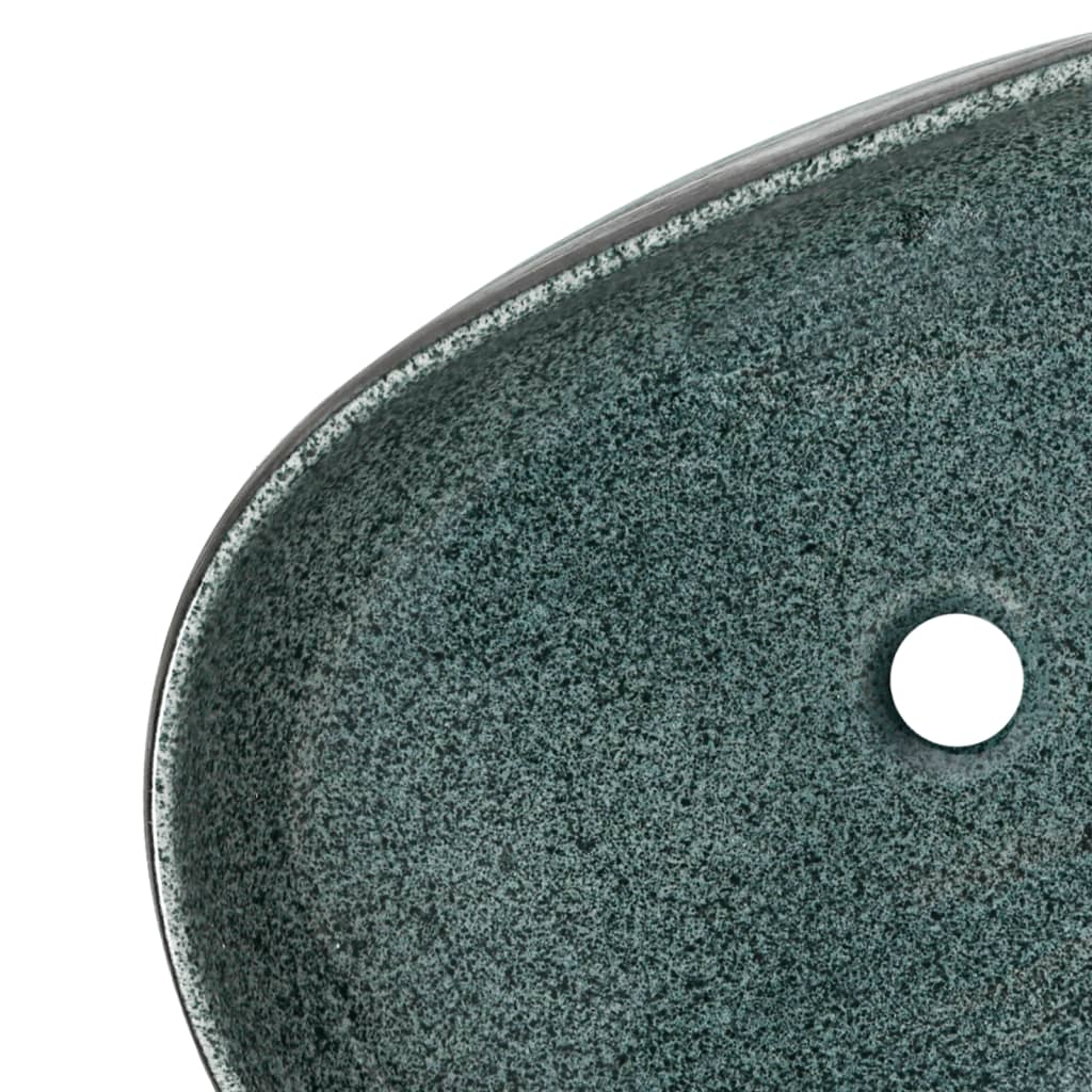 håndvask til bordplade 59x40x14 cm oval keramik turkis