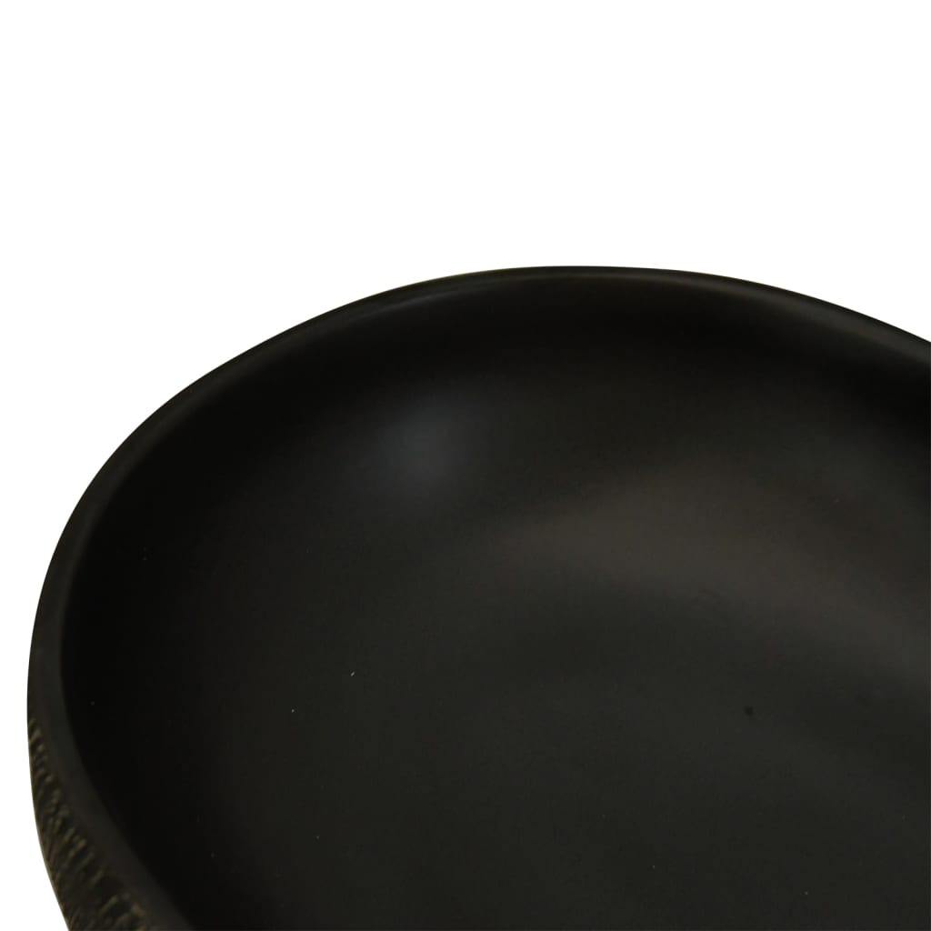 håndvask til bordplade 59x40x14 cm oval keramik sort