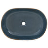 håndvask til bordplade 59x40x14 cm oval keramik sand og blå
