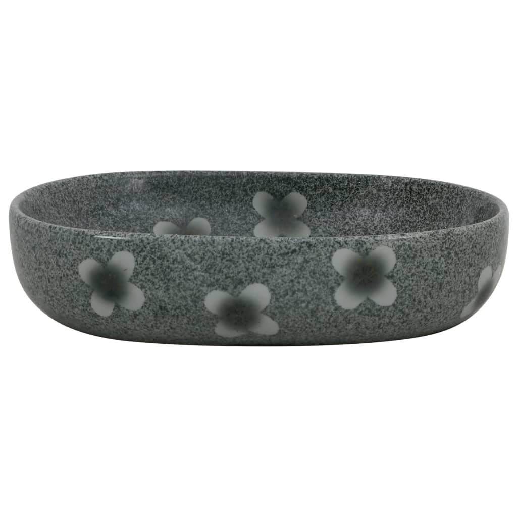 håndvask til bordplade 59x40x14 cm oval keramik blå