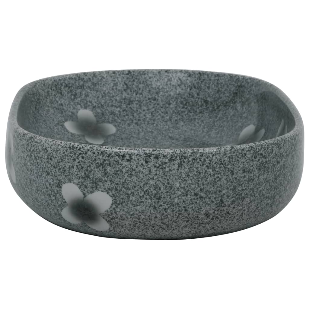 håndvask til bordplade 59x40x14 cm oval keramik blå