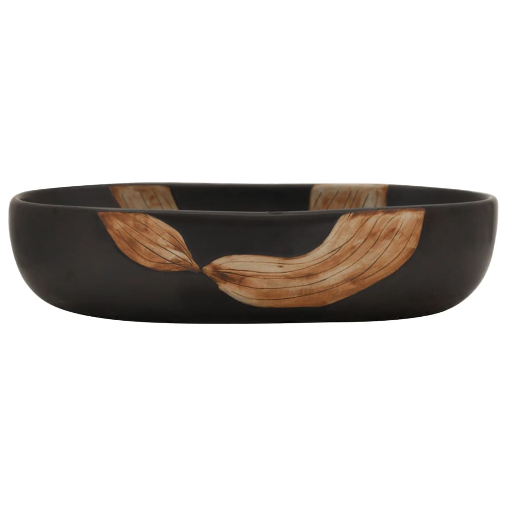 håndvask til bordplade 59x40x14 cm oval keramik sort
