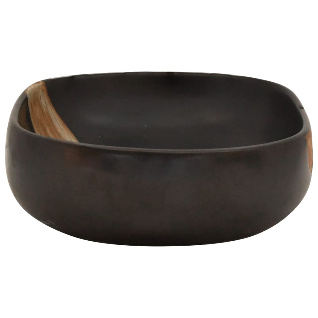 håndvask til bordplade 59x40x14 cm oval keramik sort