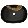 håndvask til bordplade 59x40x14 cm oval keramik sort