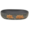 håndvask til bordplade 59x40x15 cm oval keramik grå og sort