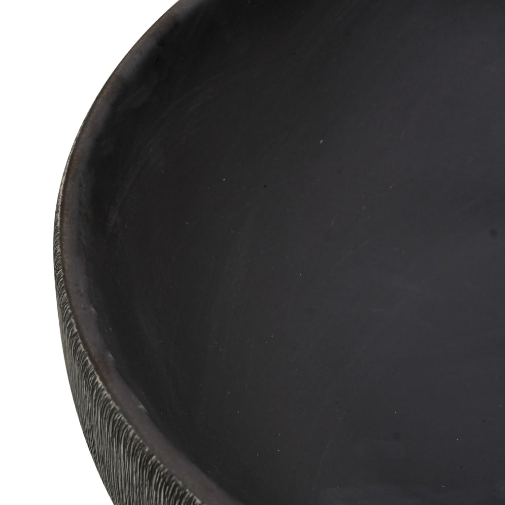 håndvask til bordplade 59x40x15 cm oval keramik grå og sort