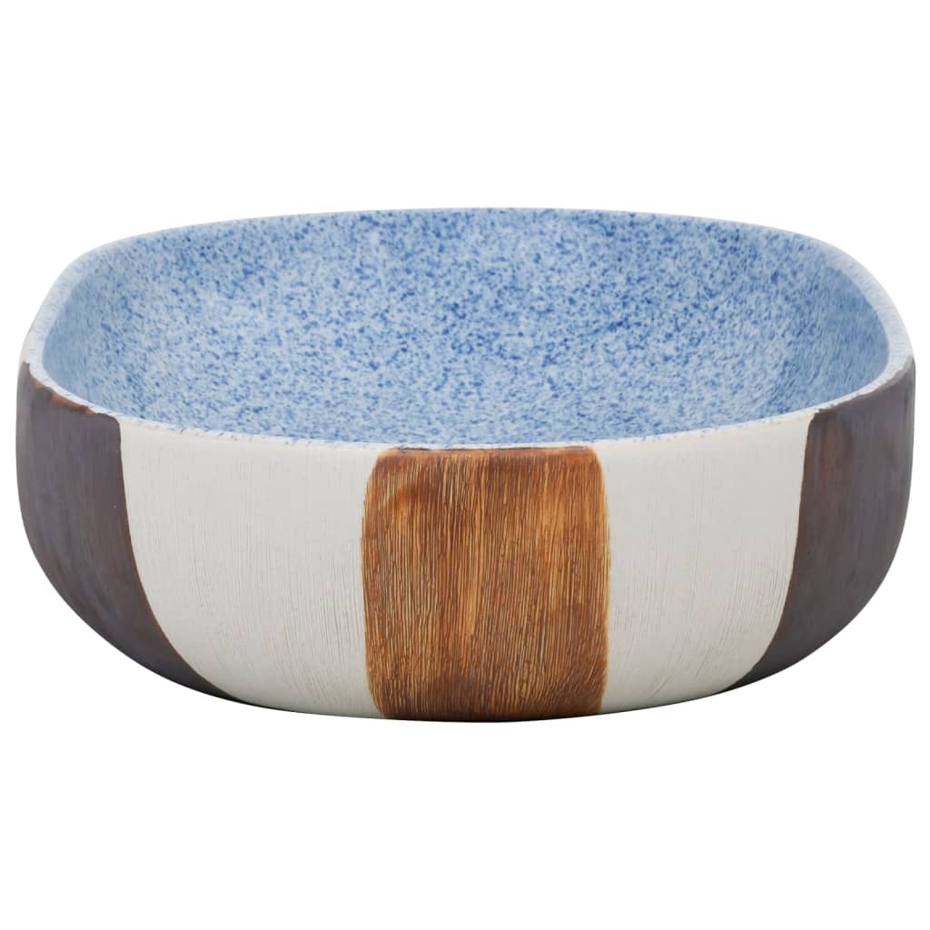 håndvask til bordplade 59x40x14 cm oval keramik flerfarvet
