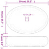 håndvask til bordplade 59x40x15 cm oval keramik sort