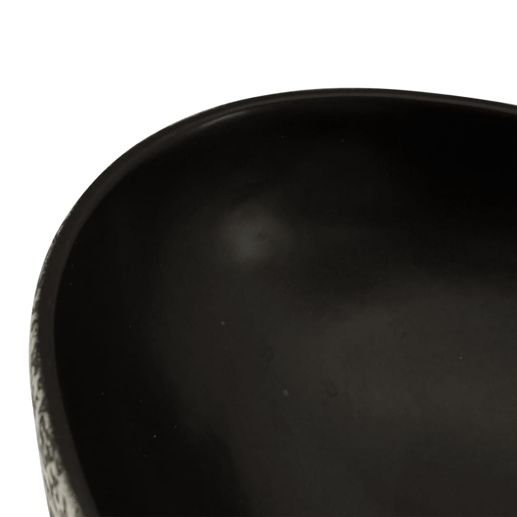 håndvask til bord 56,5x36,5x13,5 cm oval keramik sort og blå