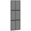 skydedør 76x205 cm hærdet glas og aluminium sort