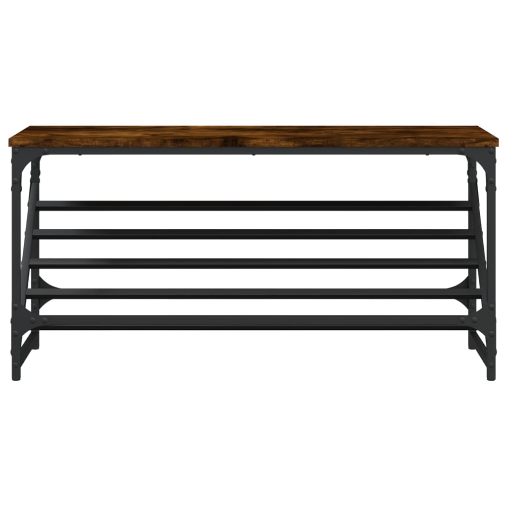 skostativ 90x30x45 cm konstrueret træ røget egetræsfarve