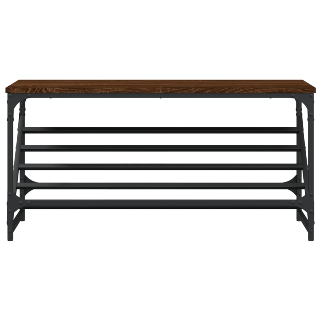 skostativ 90x30x45 cm konstrueret træ brun egetræsfarve