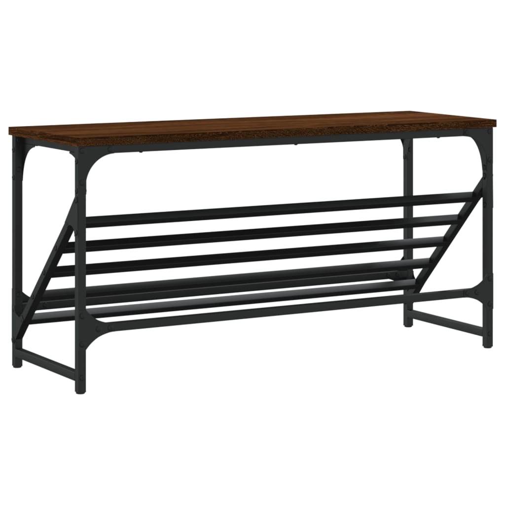 skostativ 90x30x45 cm konstrueret træ brun egetræsfarve