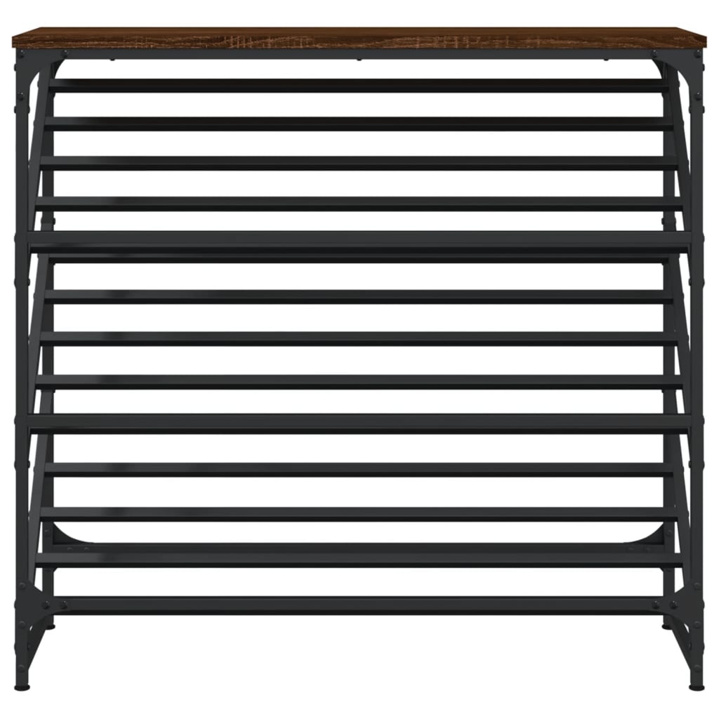 skostativ 90x30x85 cm konstrueret træ brun egetræsfarve