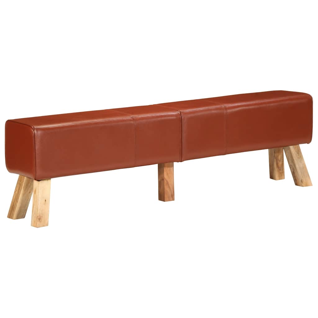gymnastikbuk 160 cm ægte skind brun