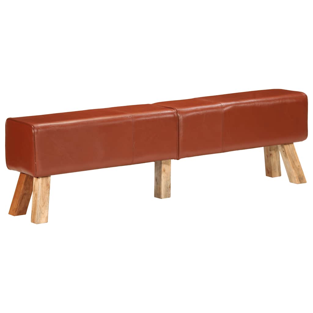 gymnastikbuk 160 cm ægte skind brun