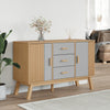 skænk OLDEN 114x43x73,5 cm massivt fyrretræ grå og brun