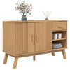 skænk OLDEN 114x43x73,5 cm massivt fyrretræ brun