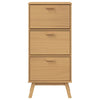 skoskab OLDEN 55x35x120 cm massivt fyrretræ brun