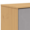 skoskab OLDEN 55x35x120 cm massivt fyrretræ grå og brun