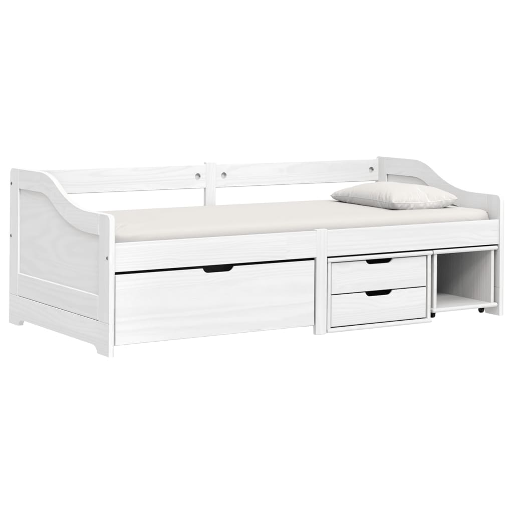 daybed med tre skuffer IRUN hvid 90x200 cm massivt fyrretræ