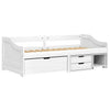 daybed med tre skuffer IRUN hvid 90x200 cm massivt fyrretræ