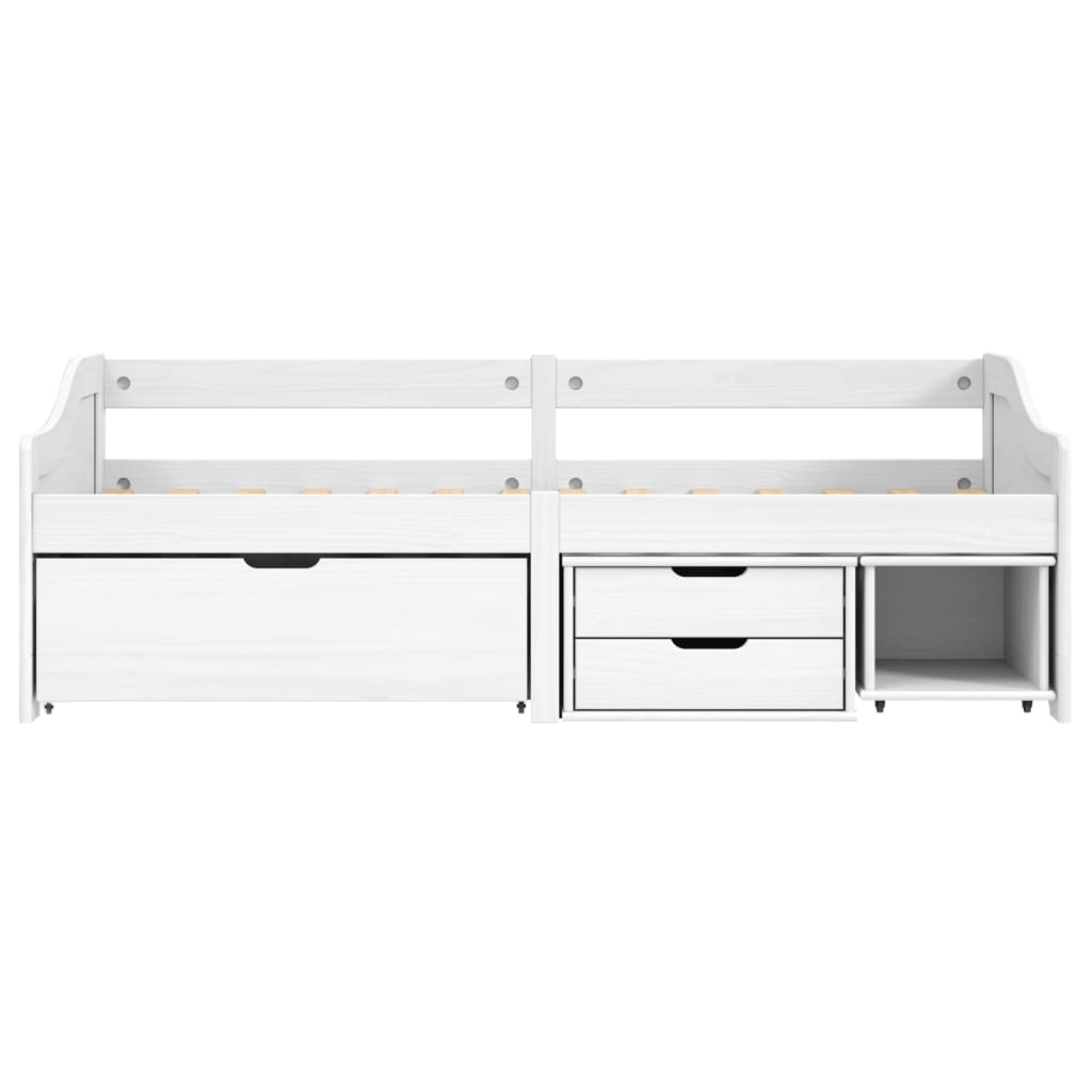 daybed med tre skuffer IRUN hvid 90x200 cm massivt fyrretræ