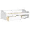 daybed med tre skuffer IRUN hvid 90x200 cm massivt fyrretræ